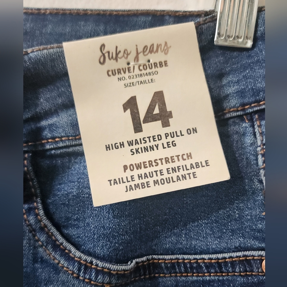 🔥NWT Suko Curve Loving Denim Blue Skinny Jeans | size 14 - Picture 4 of 7